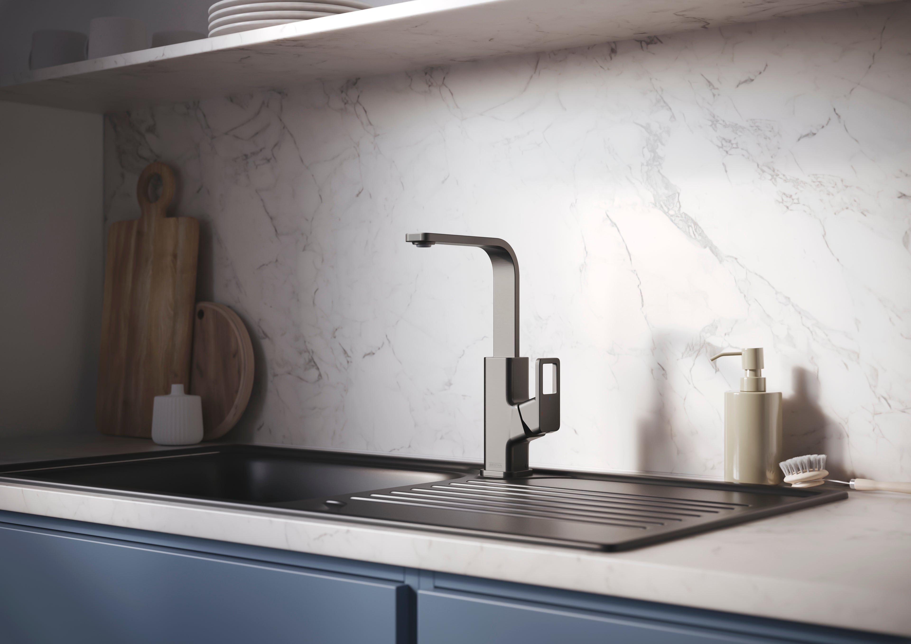 Bristan SPairuce Easyfit Kitchen Sink Mixer Tap Gun Metal Gun Metal Grey SPR EFSNK GM