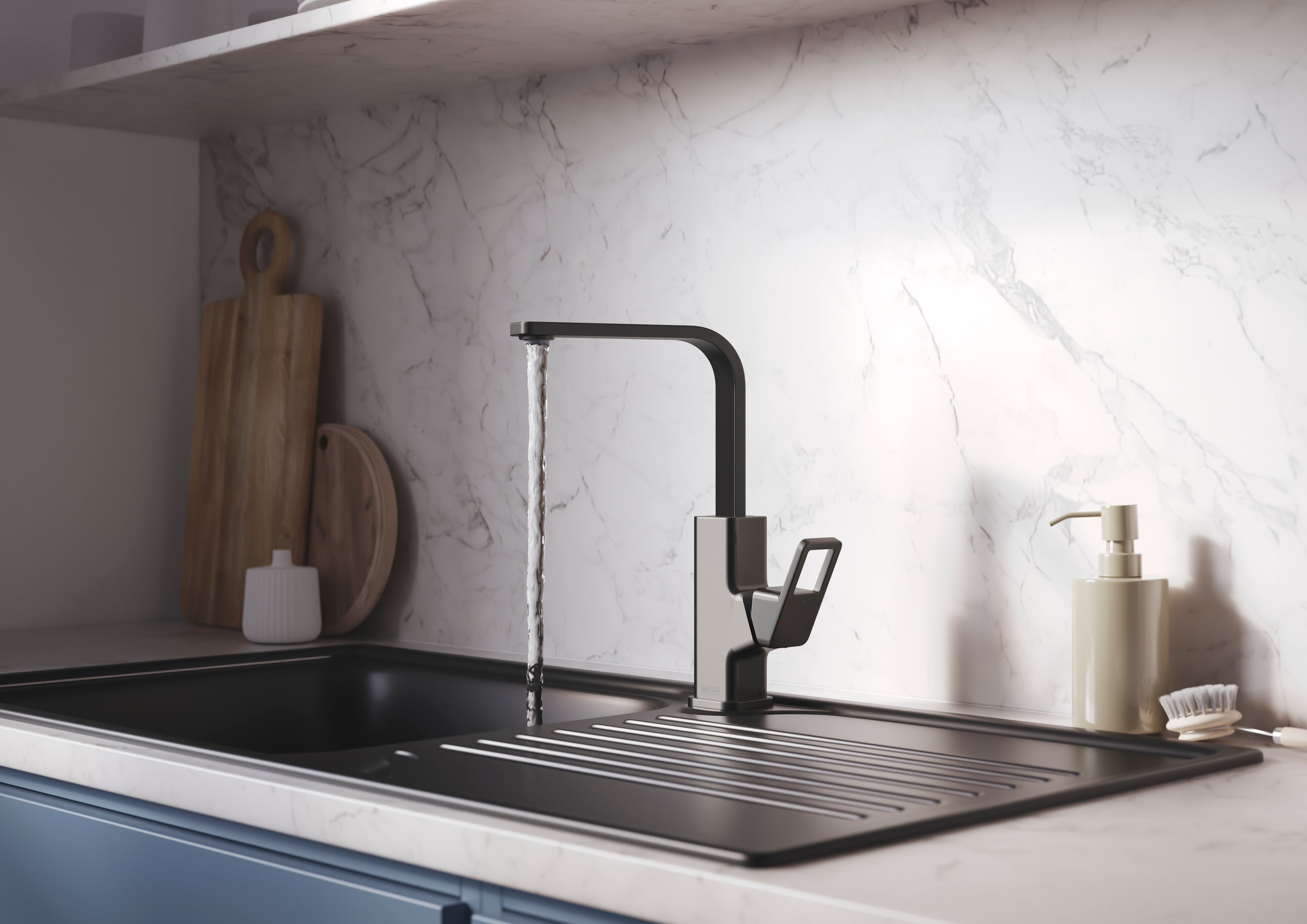 Bristan SPairuce Easyfit Kitchen Sink Mixer Tap Gun Metal Gun Metal Grey SPR EFSNK GM