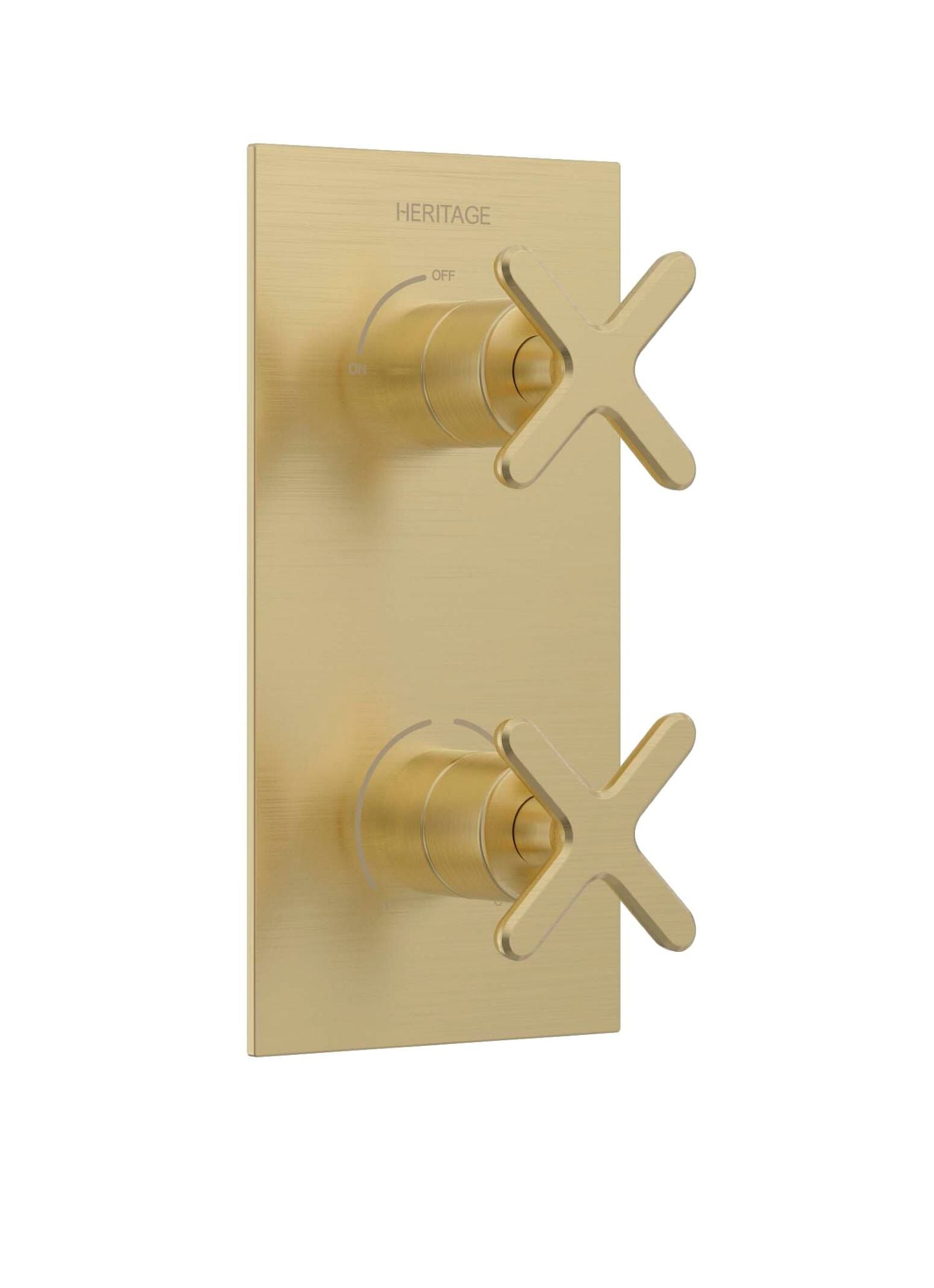 Heritage Salcombe 1 Outlet 2 Handle Concealed Thermostatic Valve Brushed Brass