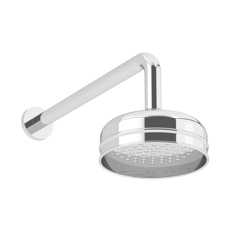 Heritage Delux 6 Inch Fixed Shower Head And Wall Arm Chrome STC19
