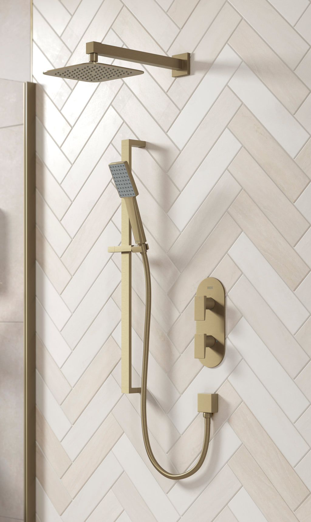 Bristan Tangram Brushed Brass Concealed Dual Control Shower Pack TANGRAM BB SHWR PK.