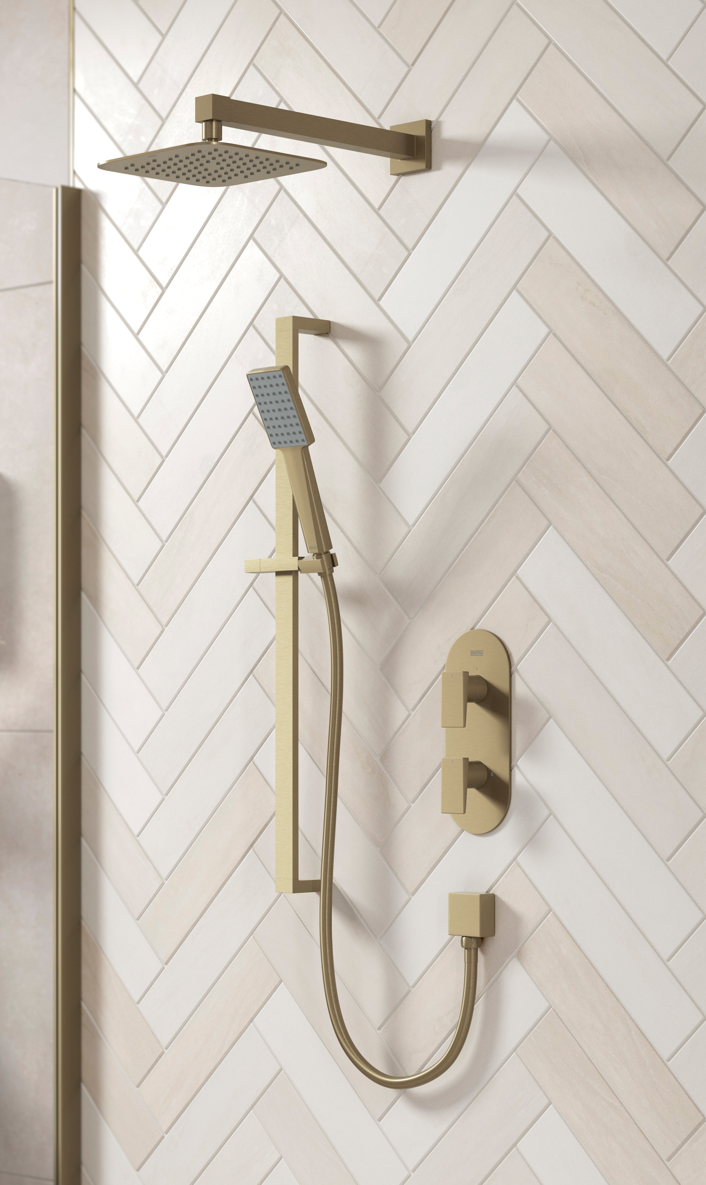 Bristan Tangram Brushed Brass Concealed Dual Control Shower Pack TANGRAM BB SHWR PK.