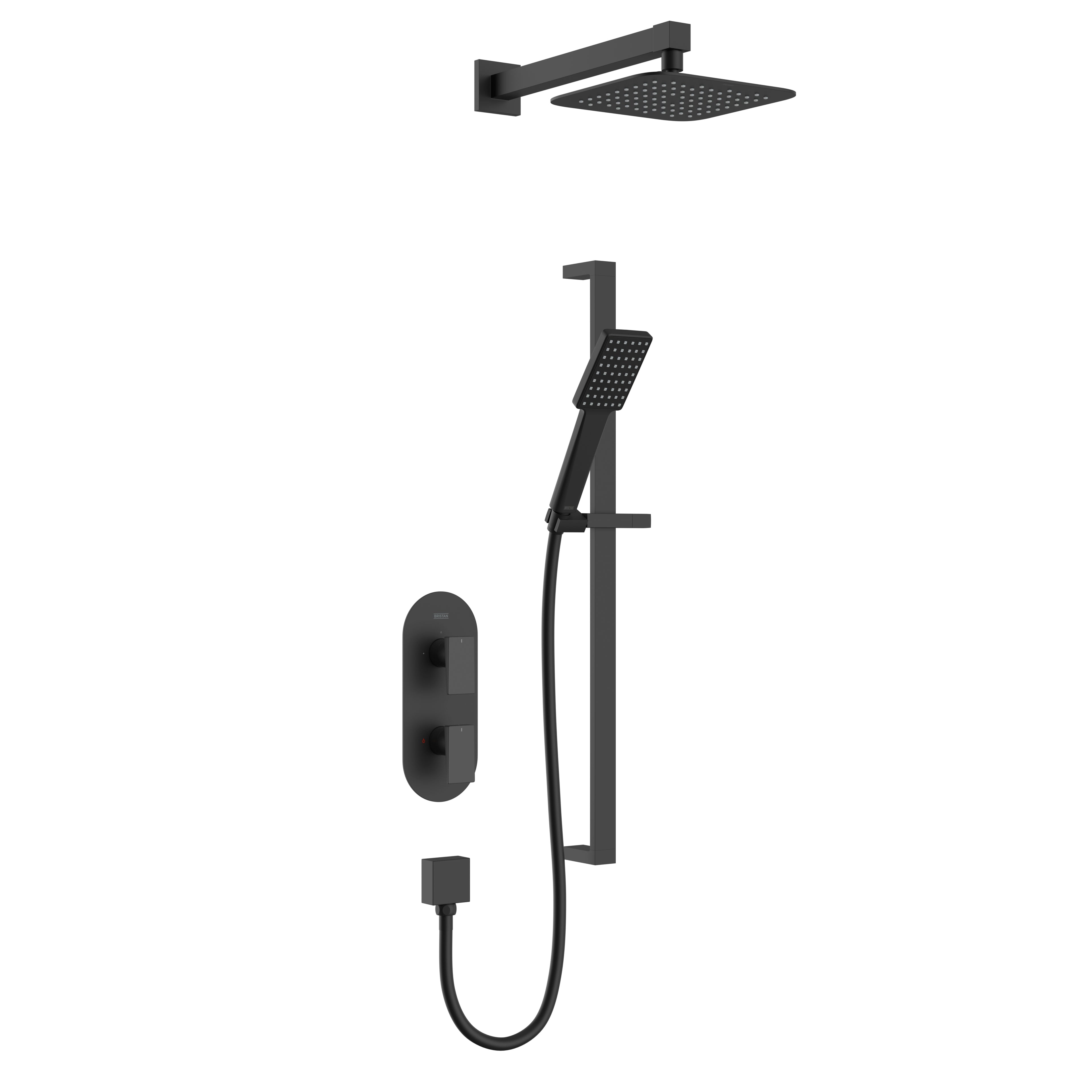 Bristan Tangram Concealed Dual Control Shower Pack Black TANGRAM BLK SHWR PK.