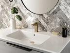 Bristan Tangram Eco Start Basin Mixer Tap with Clicker Waste Brushed Brass TAN ES BAS BB