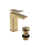 Bristan Tangram Eco Start Basin Mixer Tap with Clicker Waste Brushed Brass TAN ES BAS BB