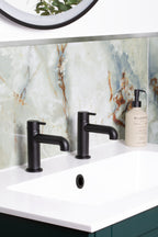 Heritage Dartmouth Basin Pillar Taps Matt Black