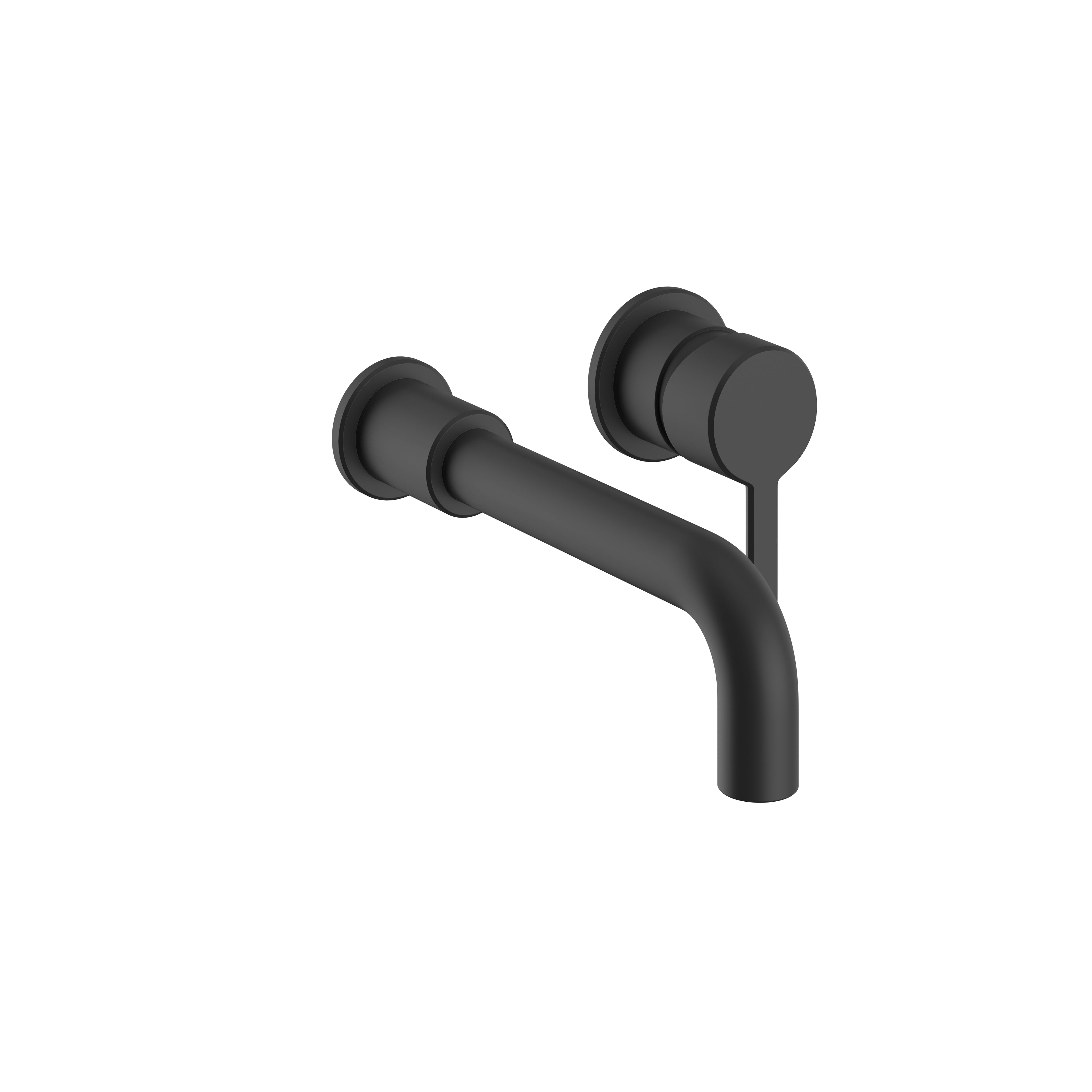 Heritage Dartmouth  2 Taphole Wall Mounted Basin Mixer Tap Matt Black