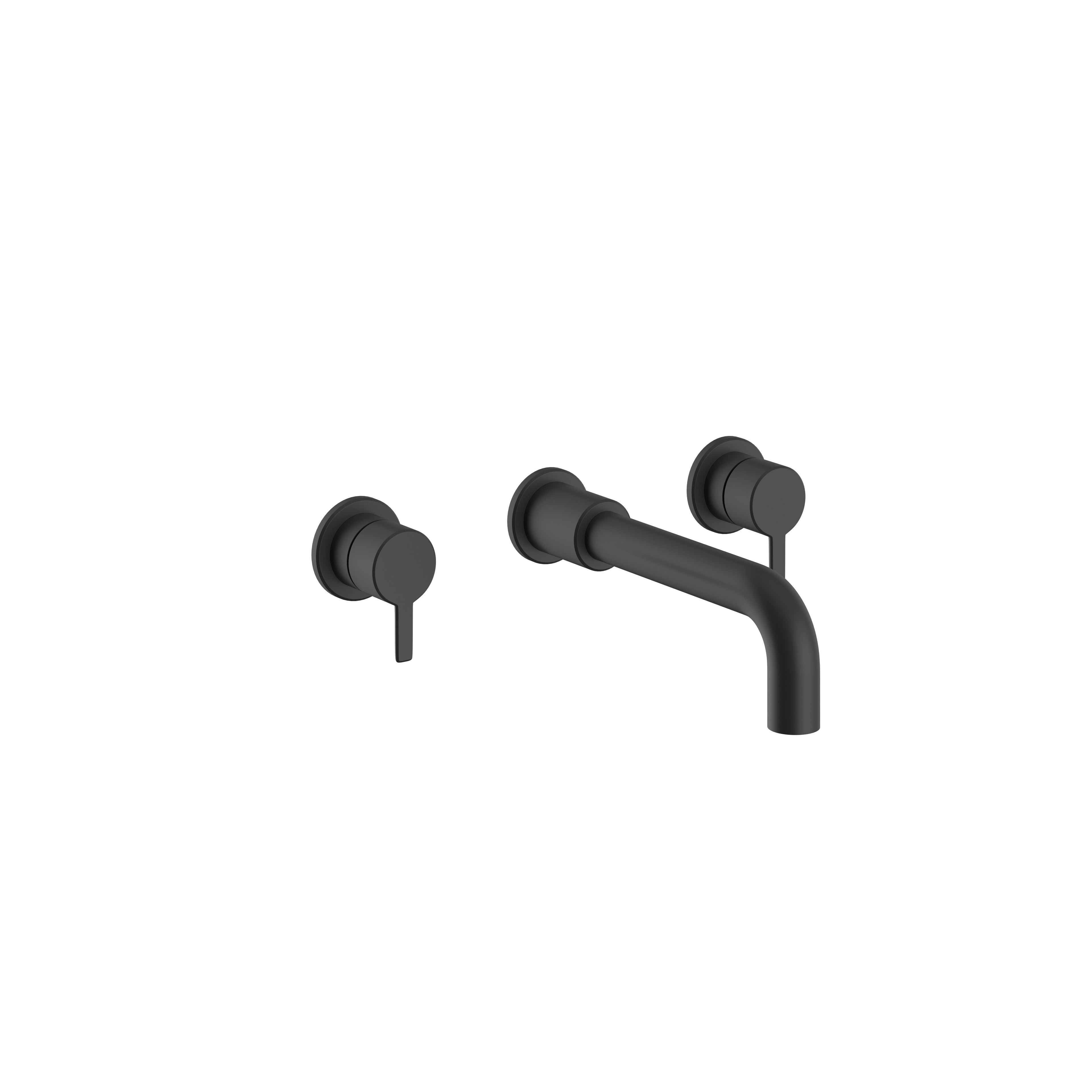 Heritage Dartmouth 3 Taphole Wall Mounted Basin Mixer Tap Matt Black