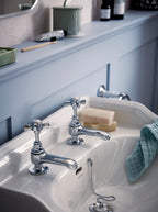 Heritage Dawlish 1/2" Basin Pillar Taps Quarter Turn Chrome