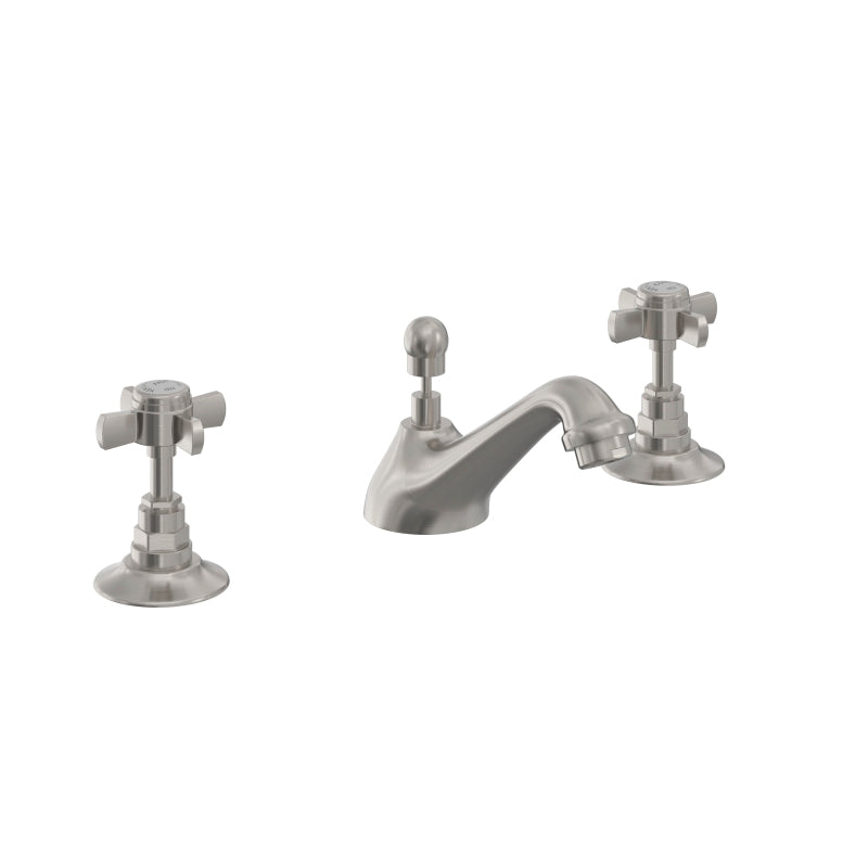 Heritage Dawlish 3 Tap Hole Basin Mixer Tap Brushed Nickel