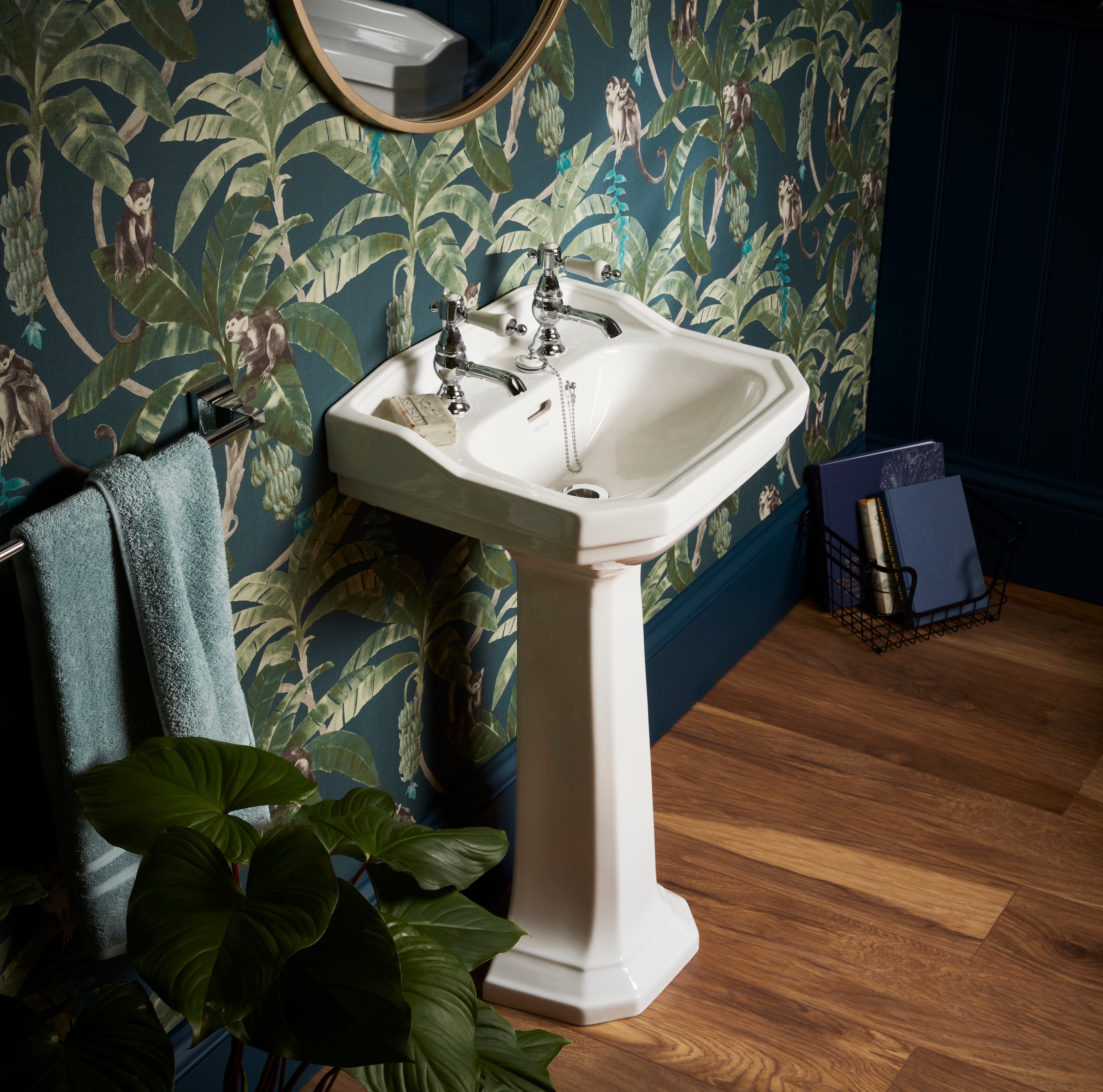 Heritage Glastonbury Basin Taps Chrome