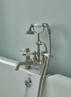 Heritage Glastonbury Deck Bath Shower Mixer Tap Chrome