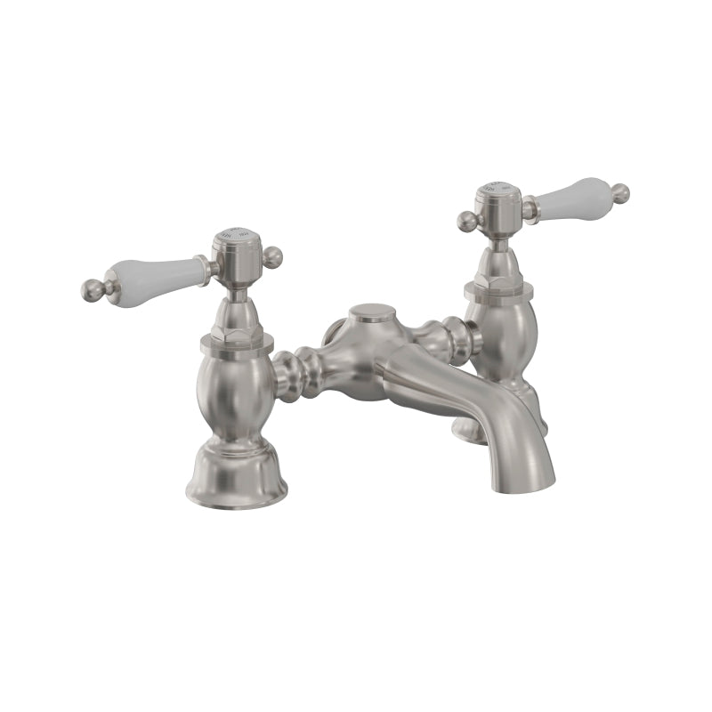 Heritage Glastonbury Bath Filler Tap Brushed Nickel