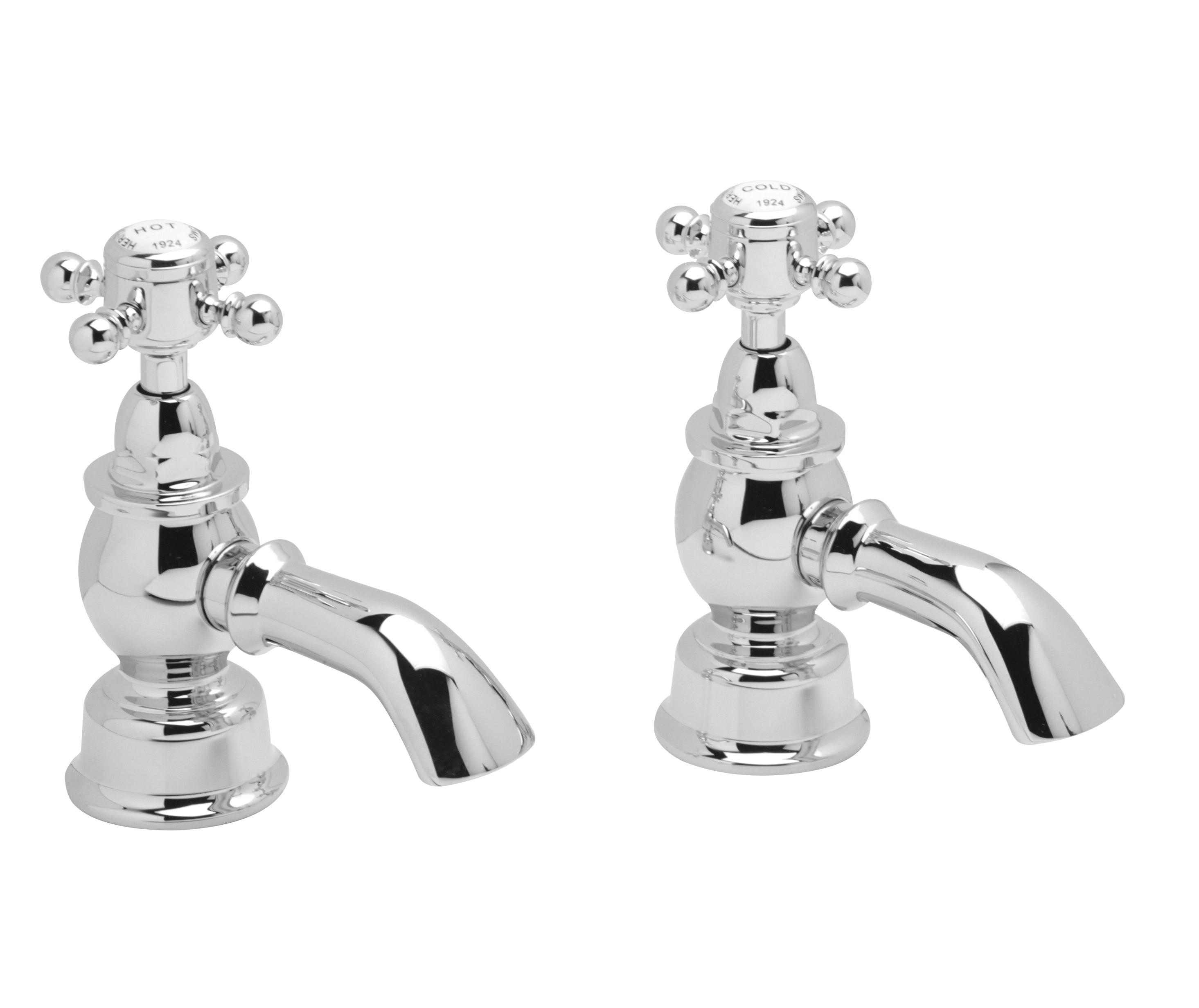 Heritage Hartlebury Bath Pillar Taps Chrome