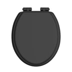 Heritage Toilet Seat Soft Close Matt Black Hinges - Black