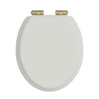 Heritage Toilet Seat Soft Close Brushed Brass Hinges - Chantilly