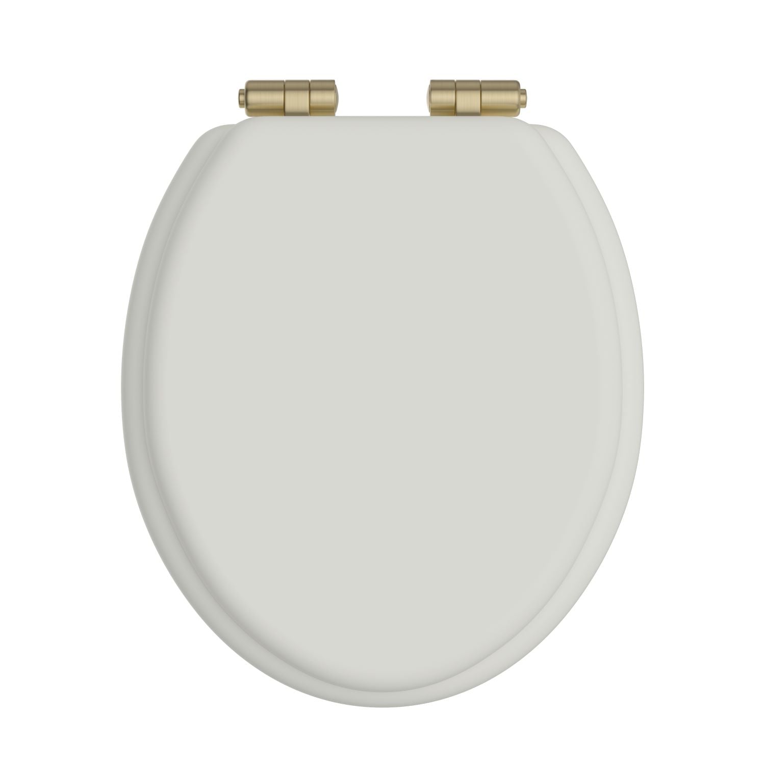 Heritage Toilet Seat Soft Close Brushed Brass Hinges - Chantilly