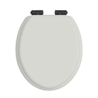 Heritage Toilet Seat Soft Close Matt Black Hinges - Chantilly