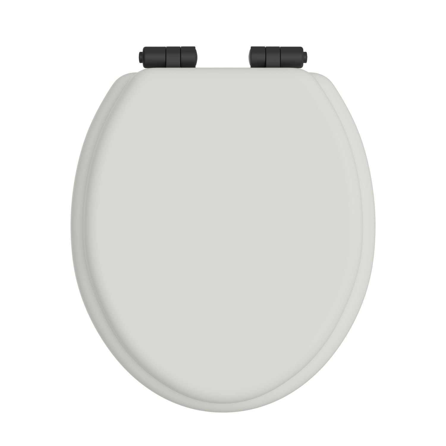 Heritage Toilet Seat Soft Close Matt Black Hinges - Chantilly