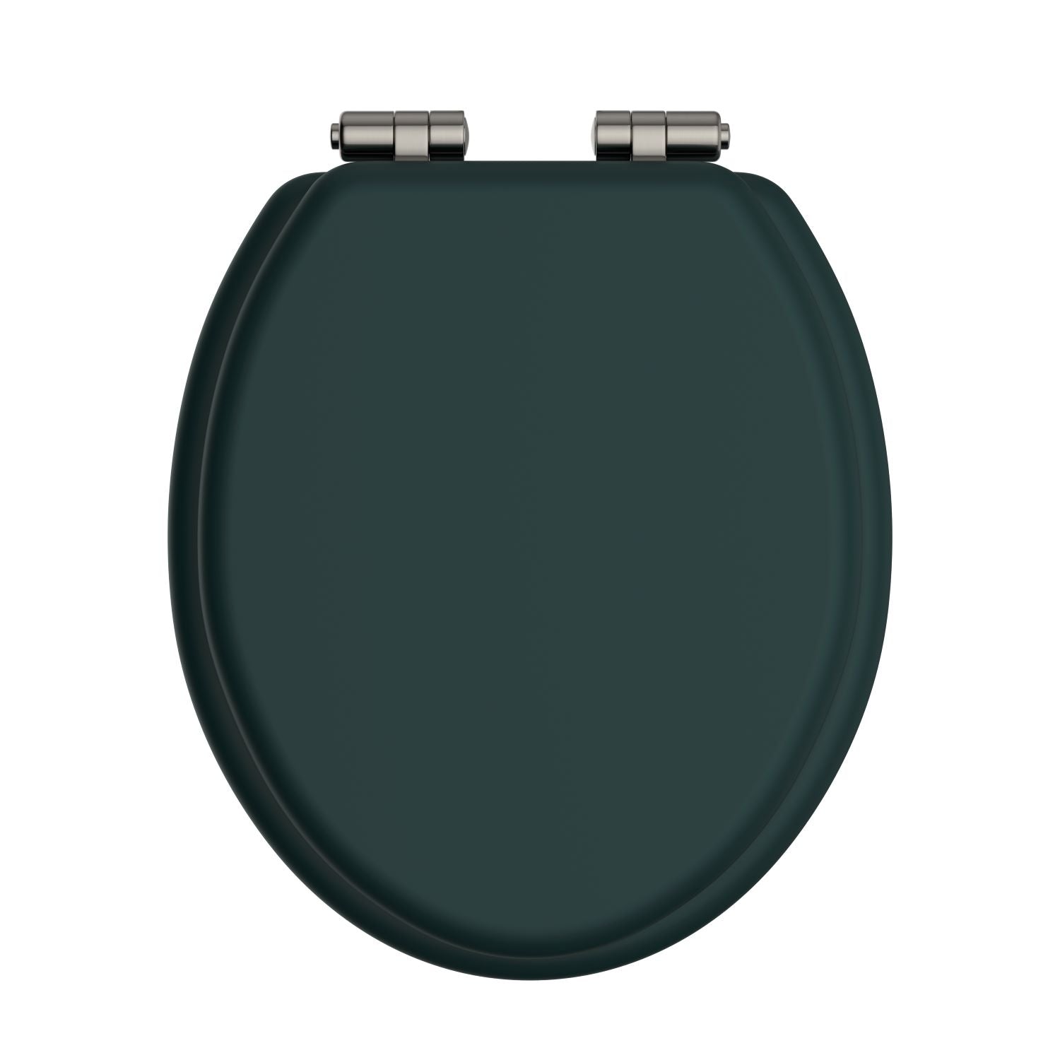 Heritage Toilet Seat Soft Close Brushed Nickel Hinges - Classic Green