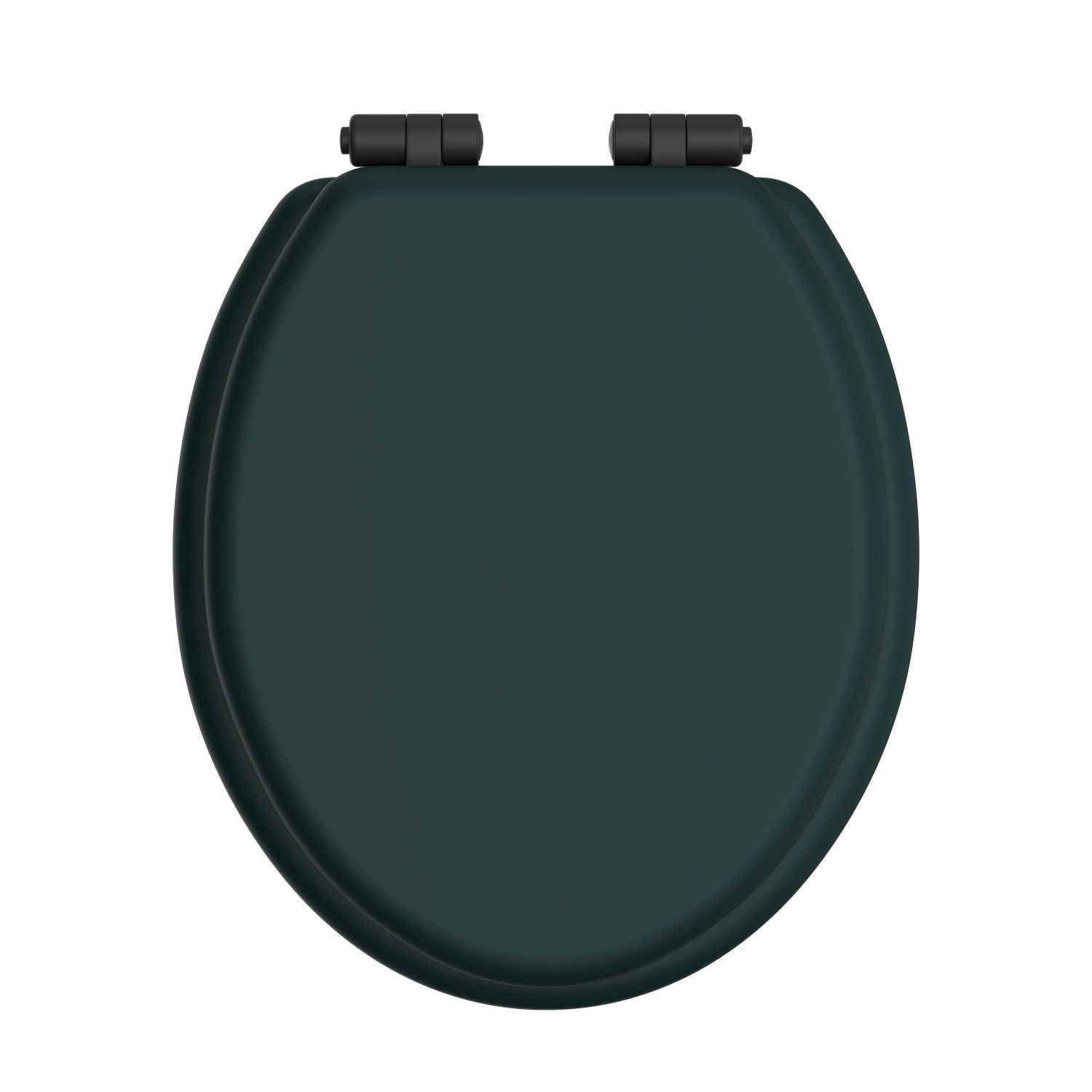Heritage Toilet Seat Soft Close Matt Black Hinges - Classic Green