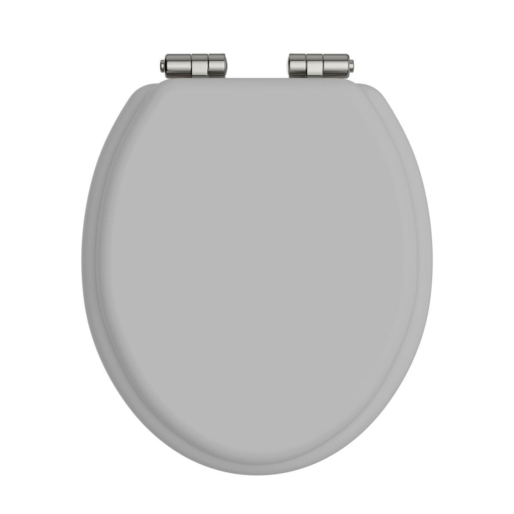 Heritage Toilet Seat Soft Close Vintage Gold Hinges - Dove Grey
