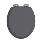 Heritage Toilet Seat Soft Close Brushed Nickel Hinges - Graphite