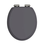 Heritage Toilet Seat Soft Close Brushed Nickel Hinges - Graphite