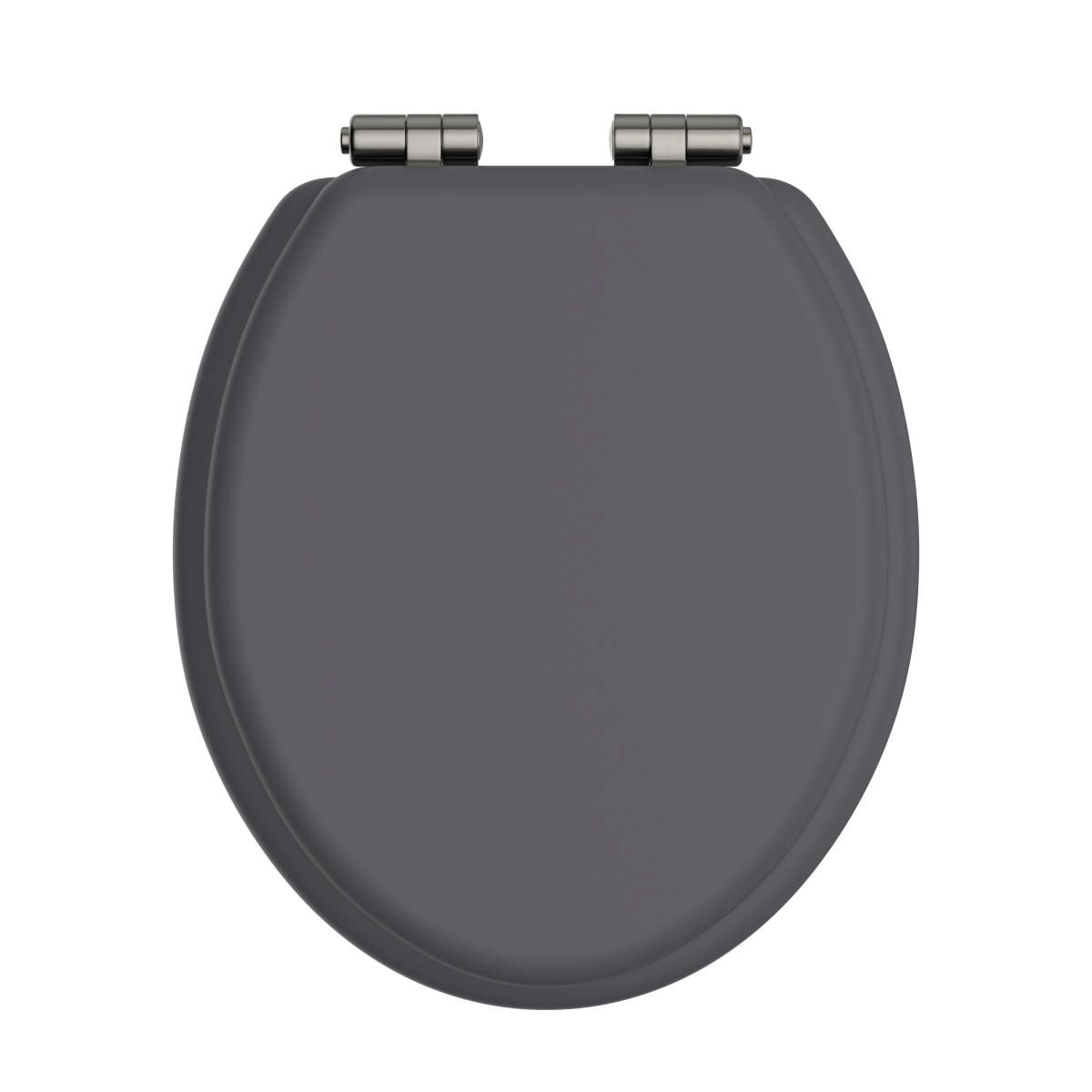 Heritage Toilet Seat Soft Close Brushed Nickel Hinges - Graphite