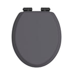 Heritage Toilet Seat Soft Close Matt Black Hinges - Graphite