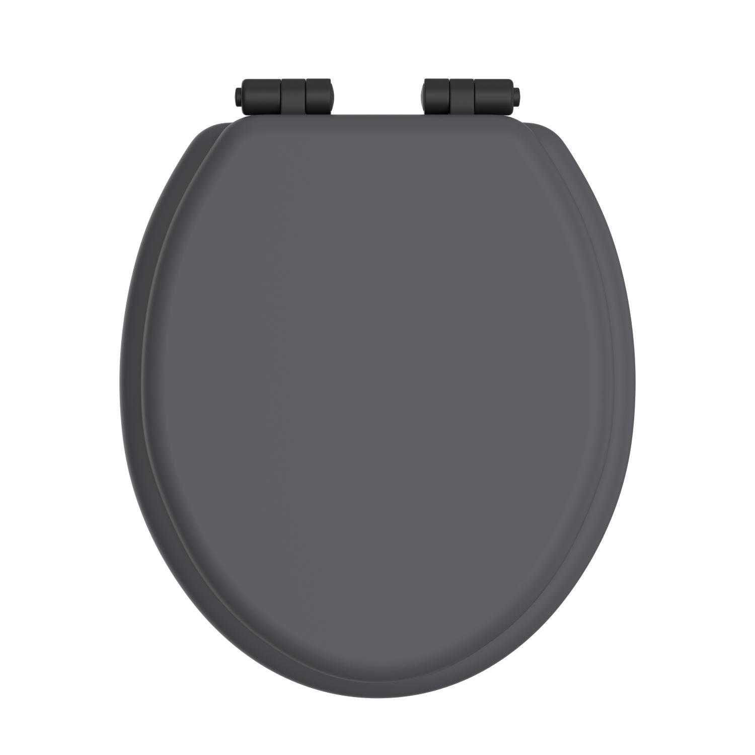 Heritage Toilet Seat Soft Close Matt Black Hinges - Graphite