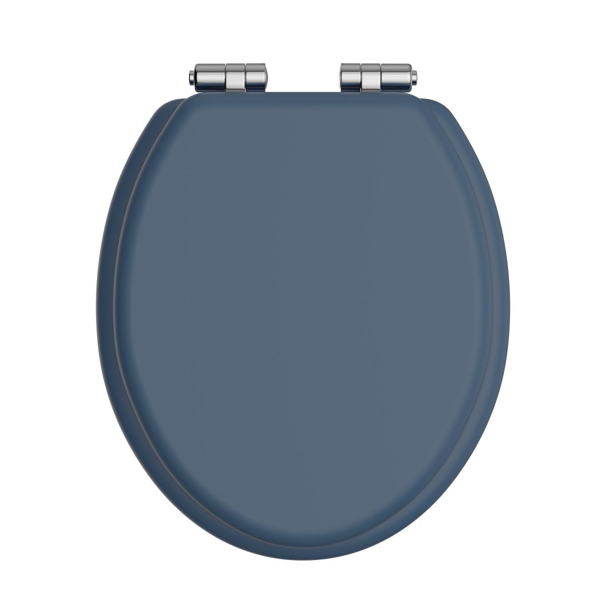 Heritage Toilet Seat Soft Close Chrome Hinges Maritime Blue
