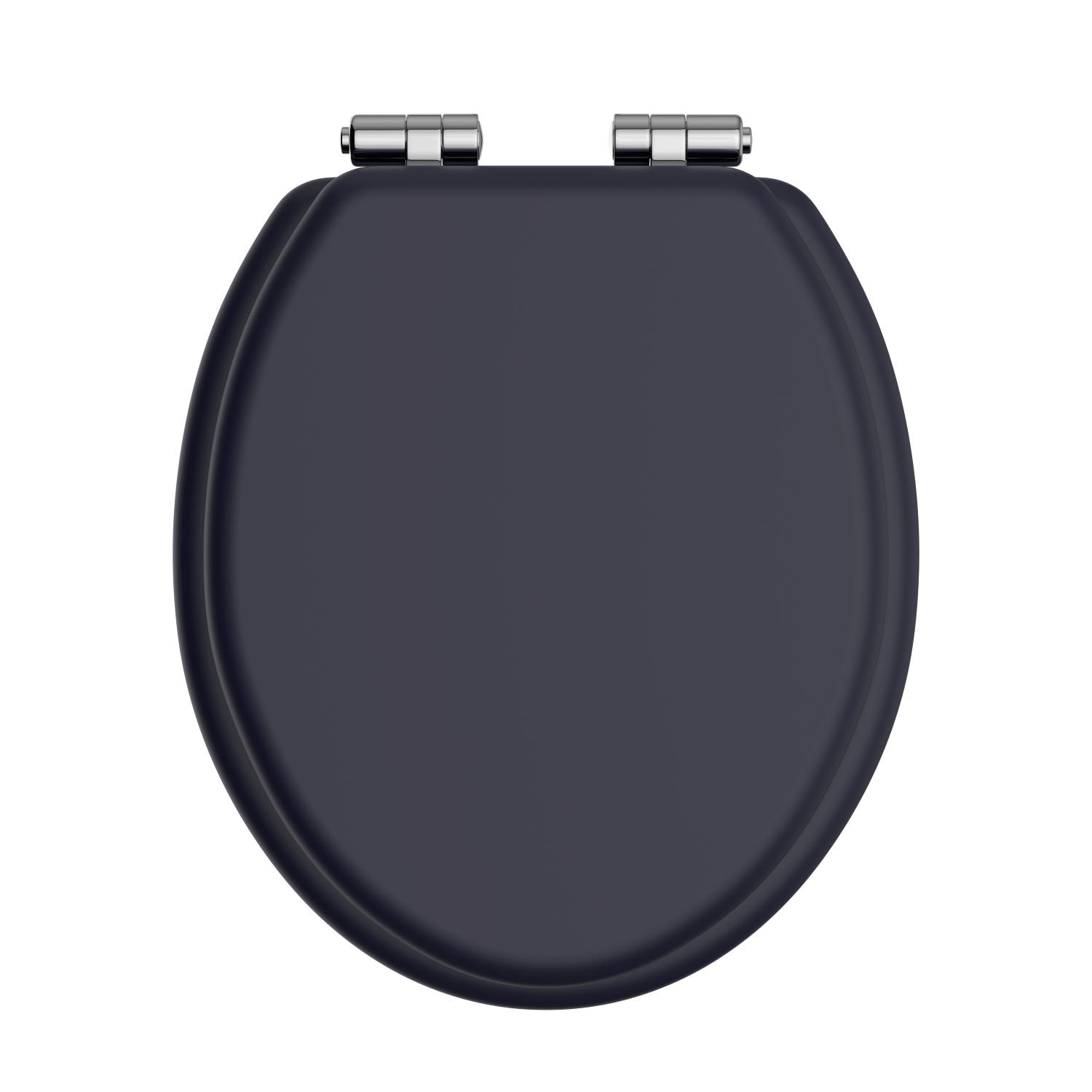 Heritage Toilet Seat Soft Close Chrome Hinges - Midnight Blue