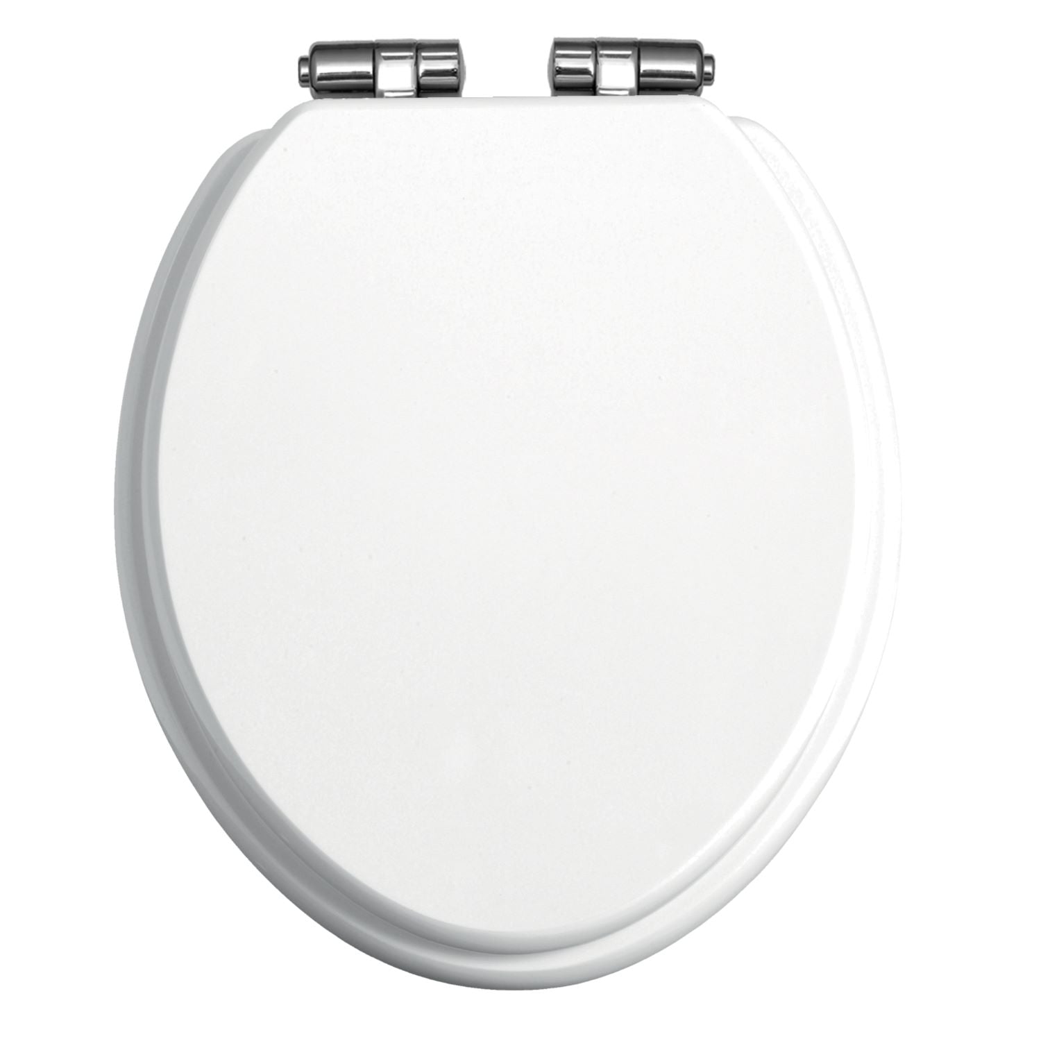 Heritage Soft Close Toilet Seat Chrome Hinges White Gloss
