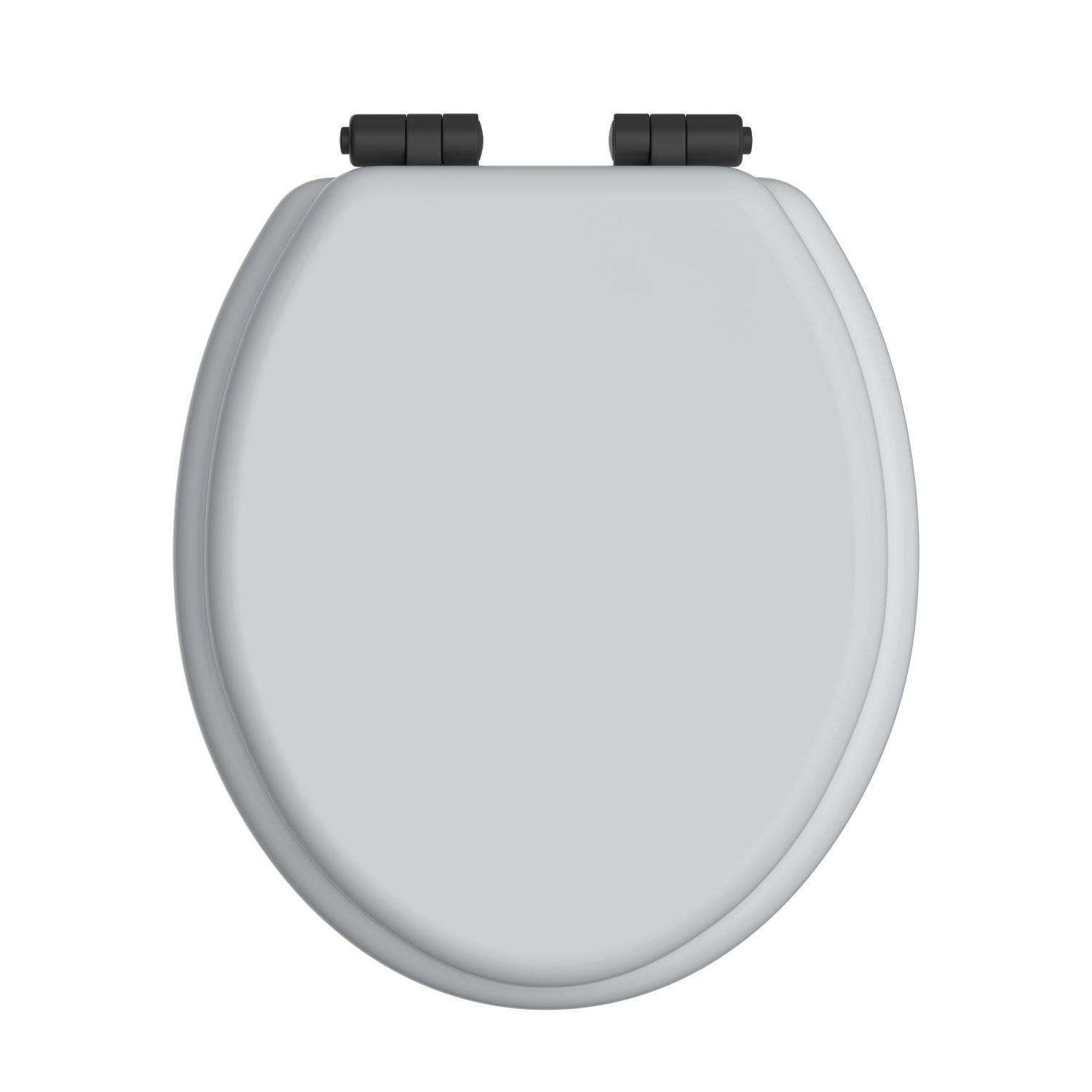 Heritage Toilet Seat Soft Close Matt Black Hinges - White Gloss