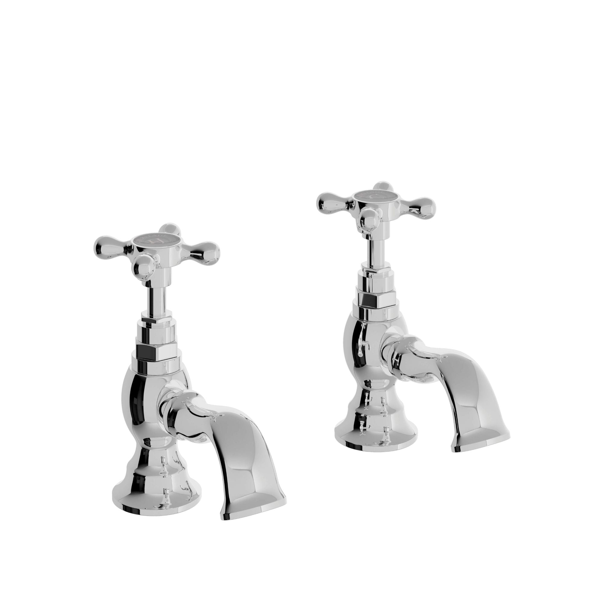 Heritage Trinity Basin Pillar Taps Chrome