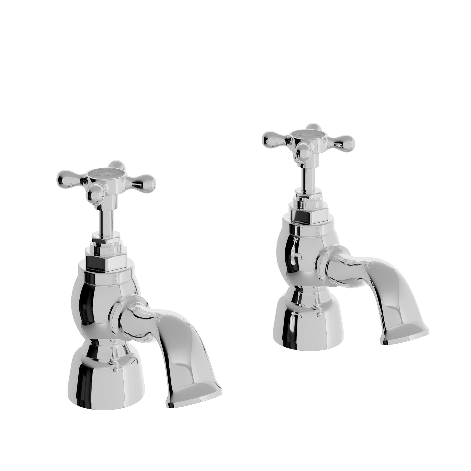 Heritage Trinity Bath Pillar Taps Chrome