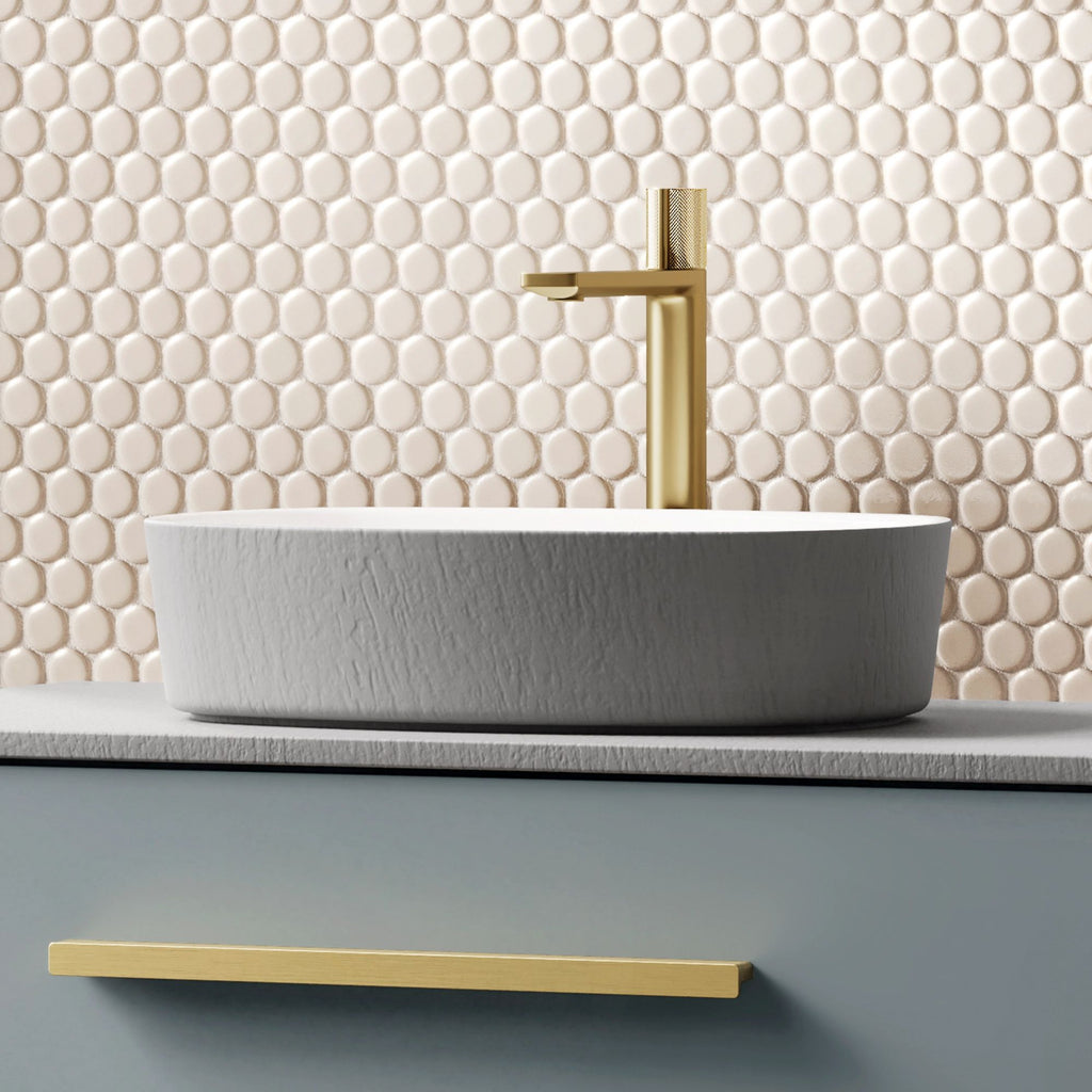 HiB Novum Terra Full Projection 60cm countertop with vessel basin Grey Fossil