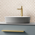 HiB Novum Terra Full Projection 60cm countertop with vessel basin Grey Fossil