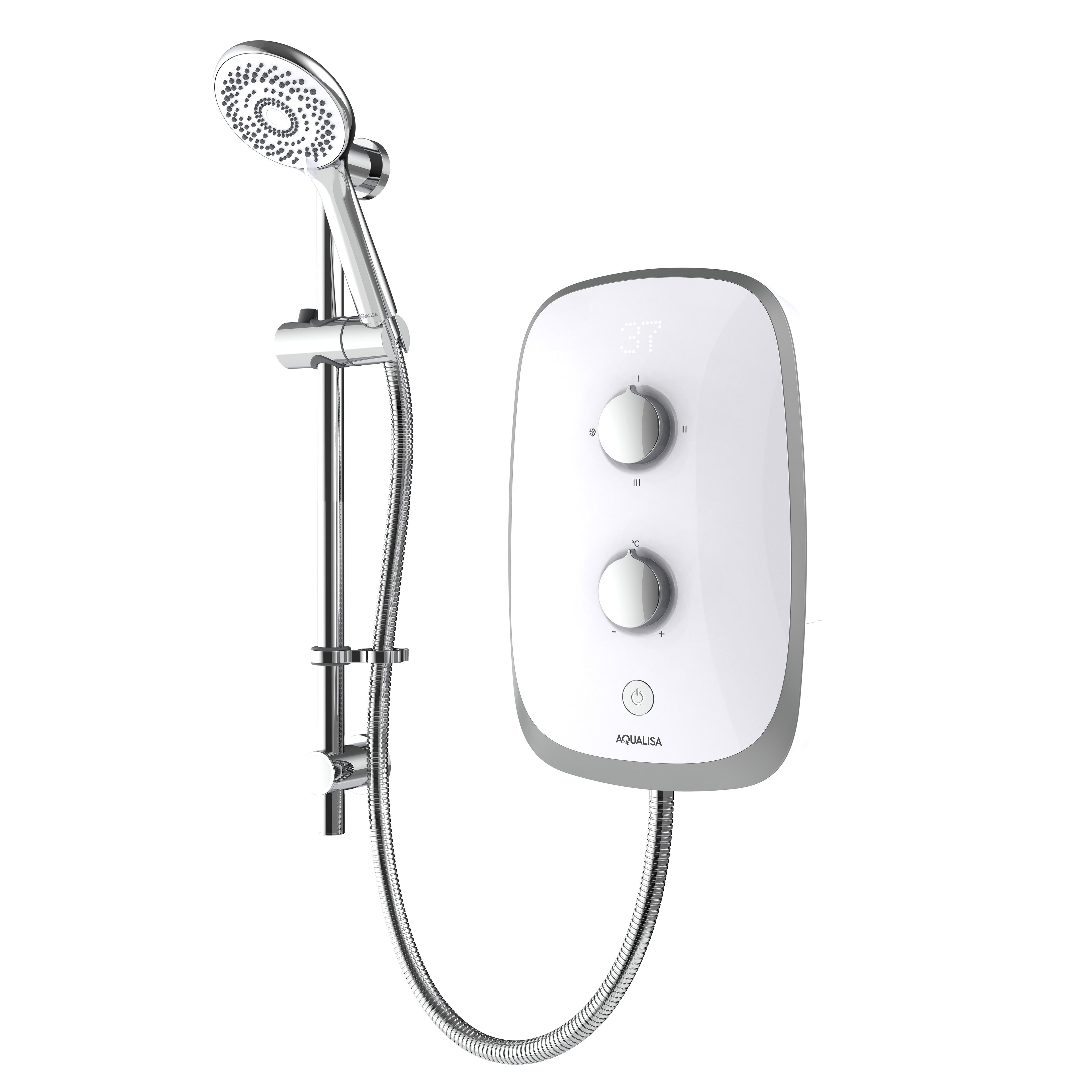 Aqualisa Evolve Electric Shower White/Satin Silver 10.5kW