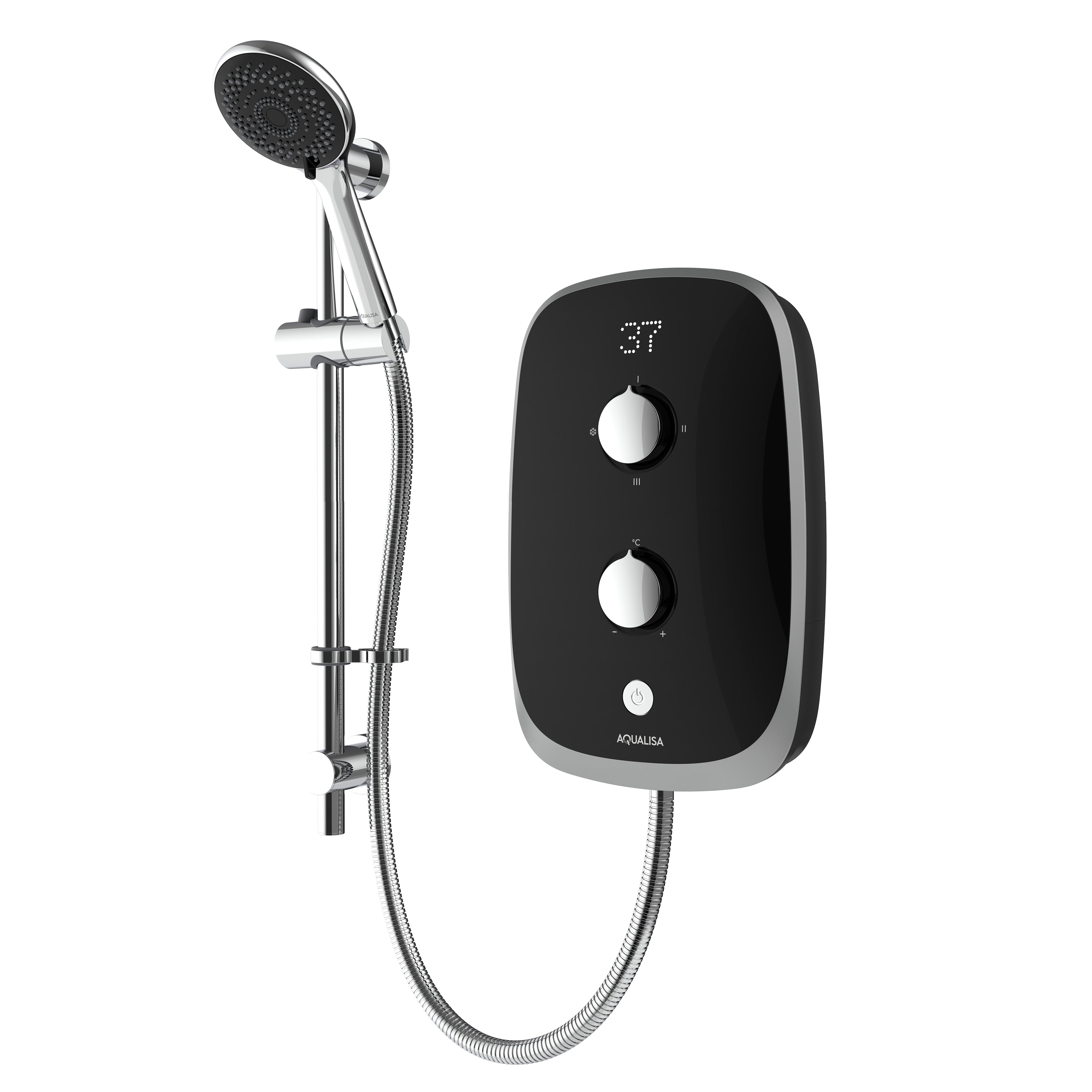 Aqualisa Evolve Electric Shower Black/Satin Silver 9.5kW