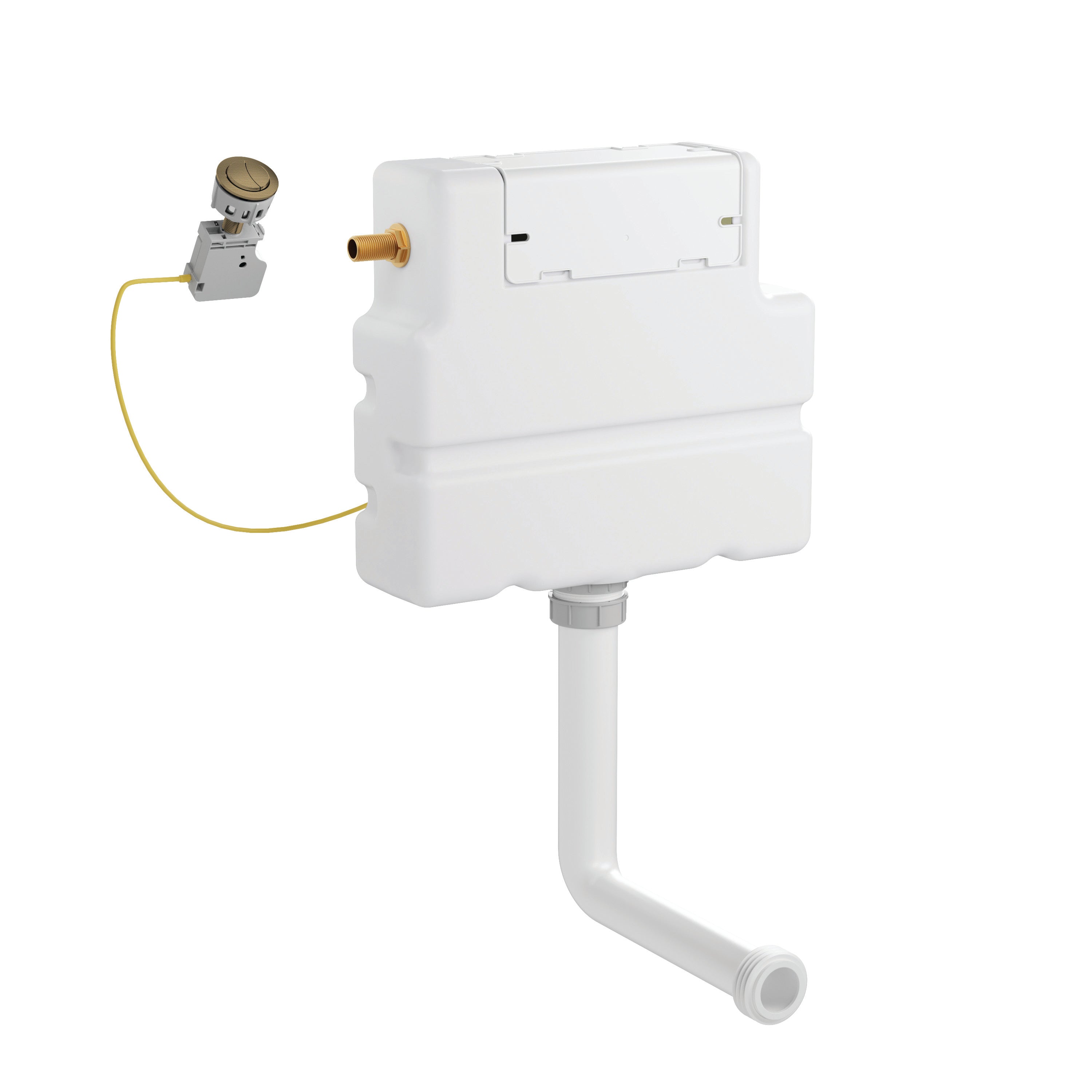 Crosswater Flush Button Cistern Set 1 Brushed Brass