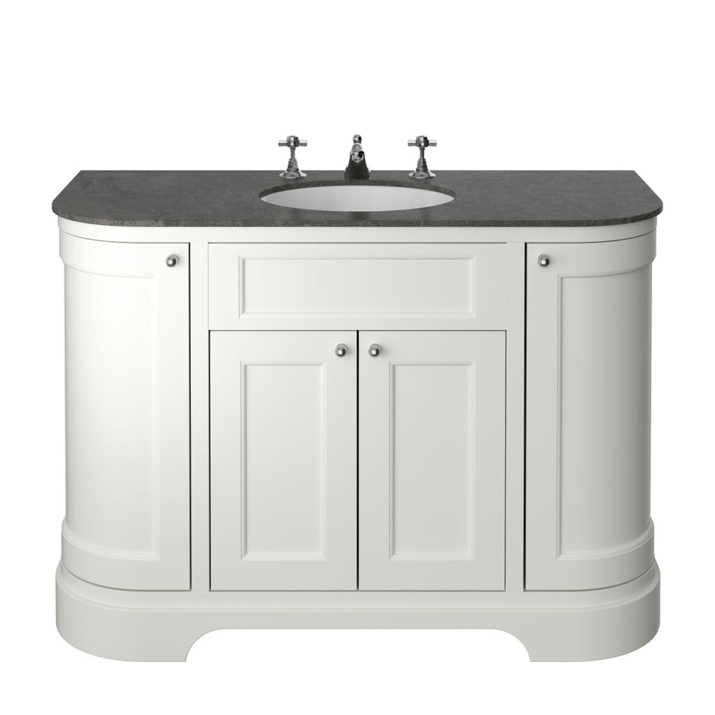 Heritage Wilton Vanity Unit 1200mm Curved Single - Chantilly