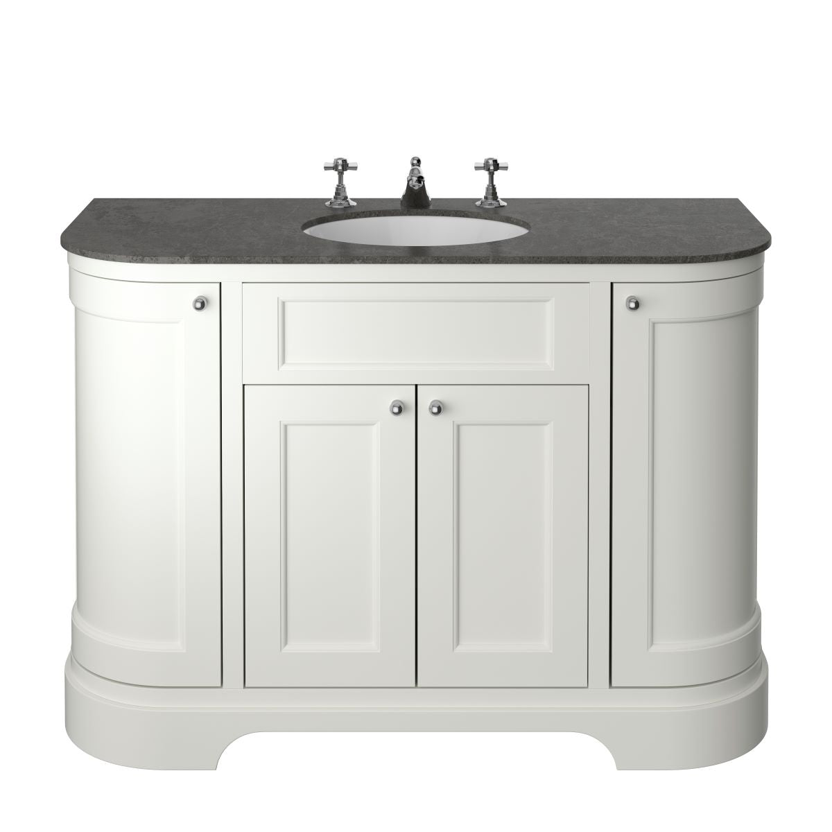 Heritage Wilton Vanity Unit 1200mm Curved Single - Chantilly