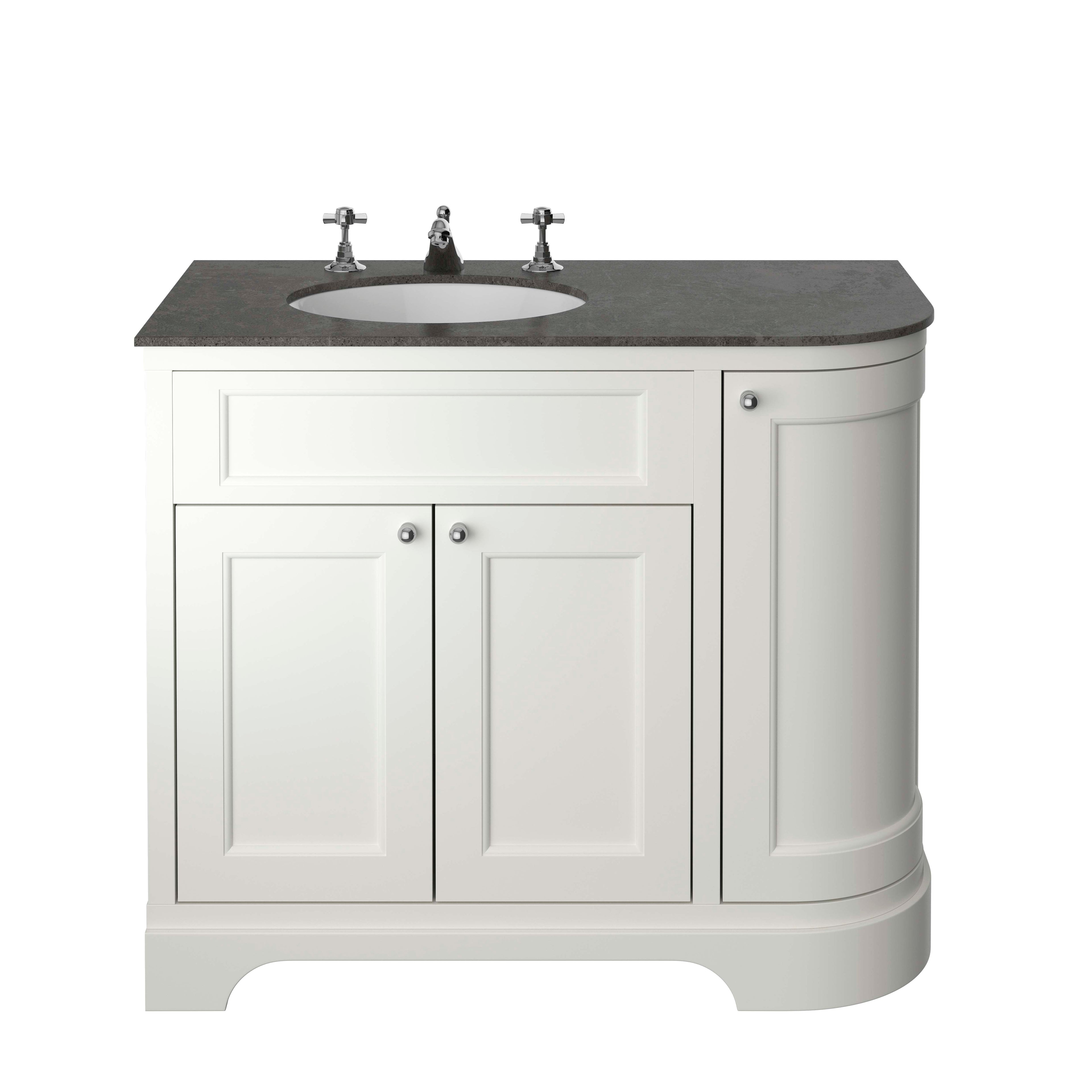 Heritage Wilton Vanity Unit 1000mm Corner LH - Chantilly