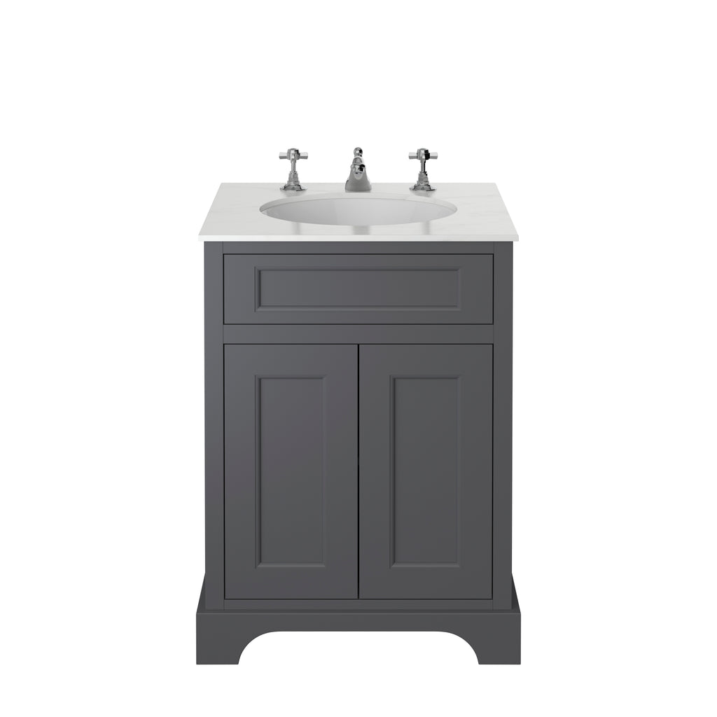 Heritage Wilton Vanity Unit 600mm Freestanding - Graphite