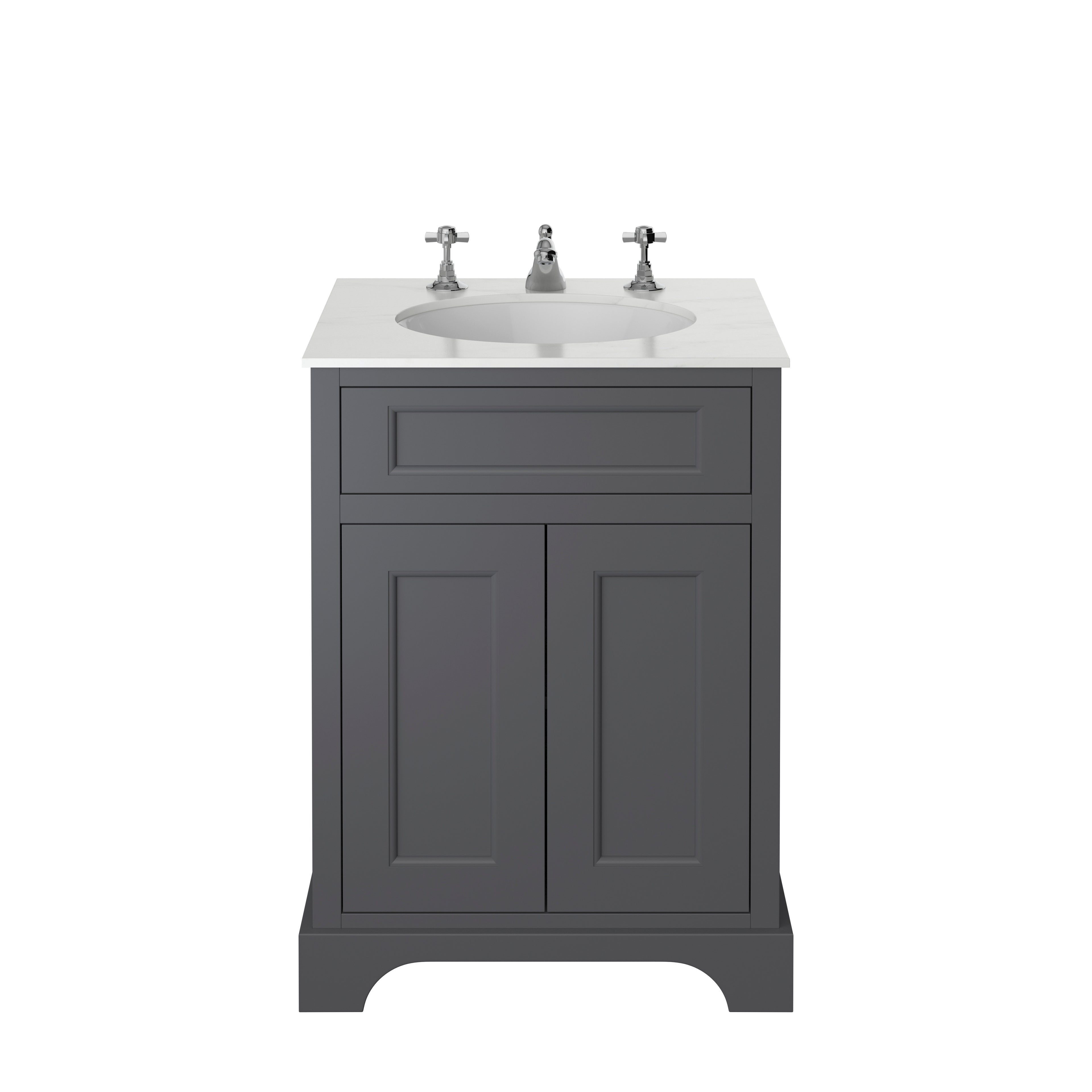 Heritage Wilton Vanity Unit 600mm Freestanding - Graphite