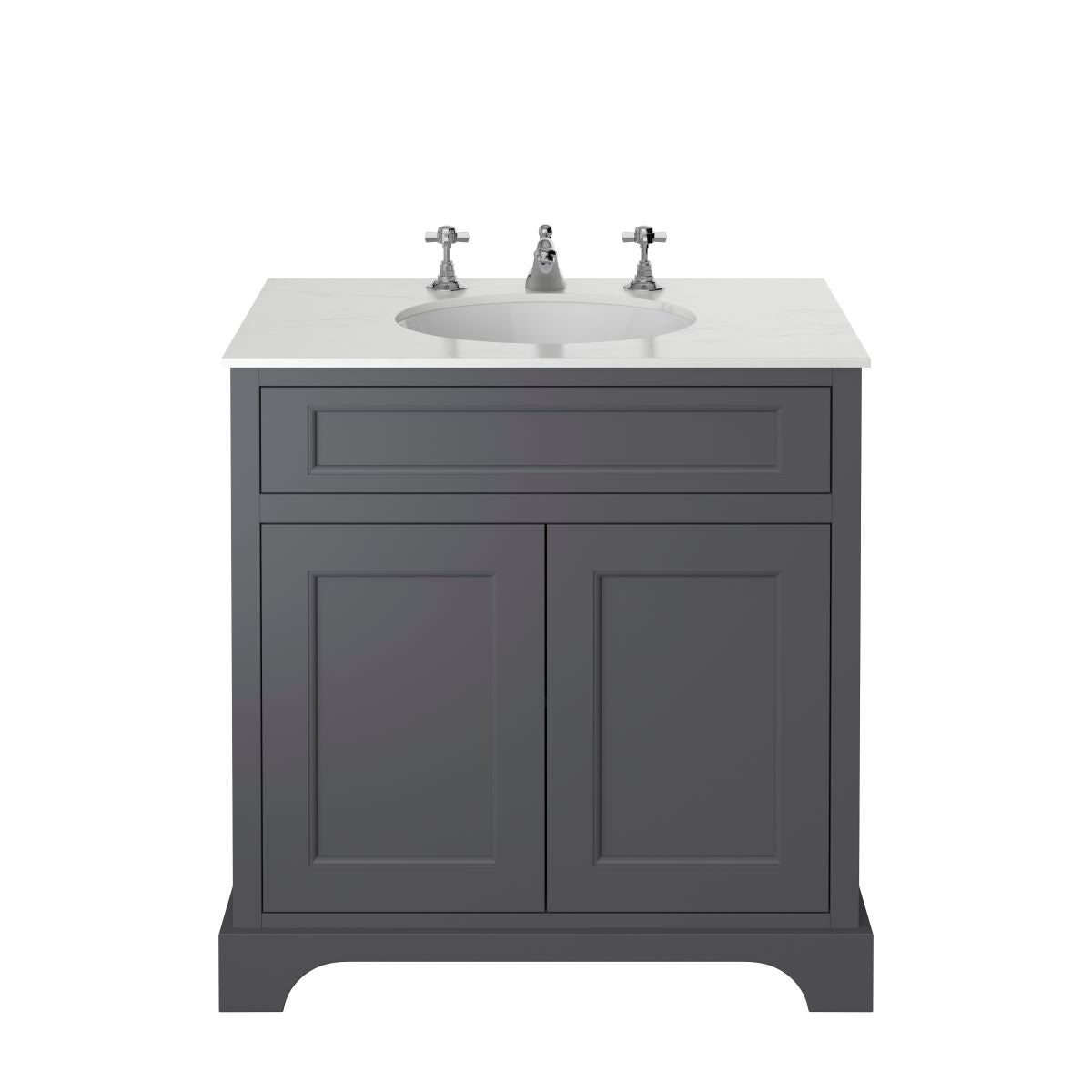 Heritage Wilton Vanity Unit 800mm Freestanding - Graphite