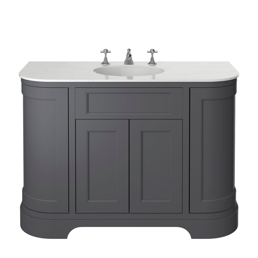 Heritage Wilton Vanity Unit 1200mm Curved Single - Graphite