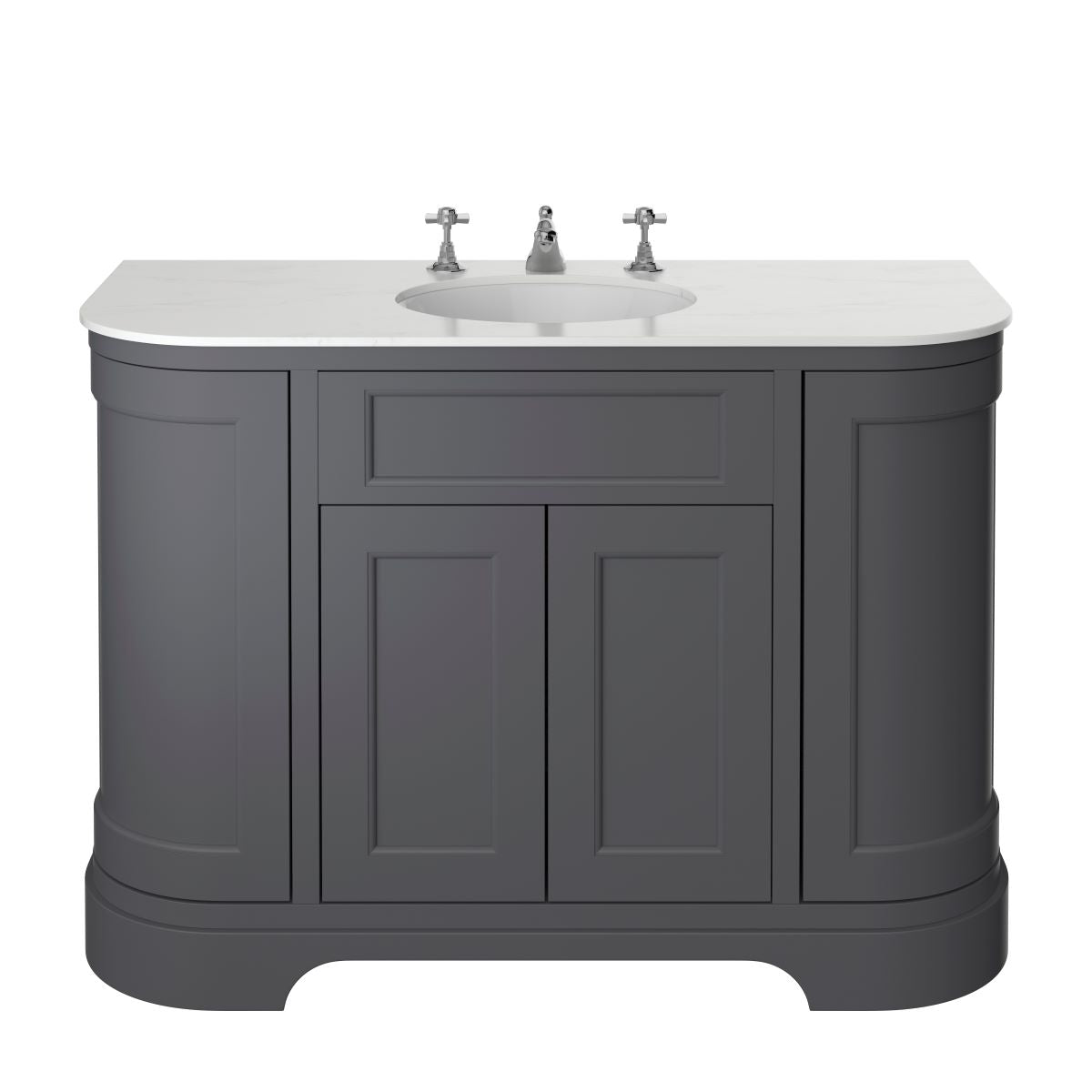 Heritage Wilton Vanity Unit 1200mm Curved Single - Graphite